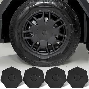 4 PCS Wheel Center Caps for Tesla Cybertruck ABS Center Hub Caps Cover for Cybertruck Accessories(Black)