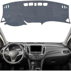 KEYOOG Dashboard Cover Dash Mat Fit for Chevy Equinox 2024-2018 (without HUD Models),Car Dash Board Mat Anti-Glare Carpet,Non-Slip Pad Sunshield Protector (Grey)