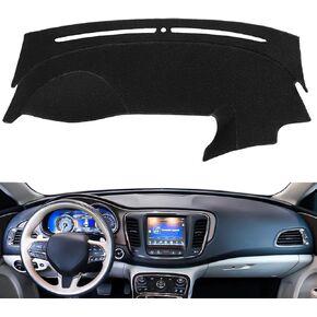 Dash Cover Mat Custom Fit for Chrysler 200 2015 2016 2017, Dashboard Cover Pad Cap Carpet Protector F231 (Black)