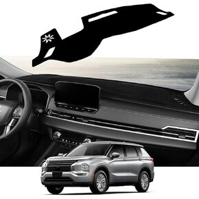 Dashboard Cover Dash Cover Mat Pad Carpet Custom Fit for Mitsubishi Outlander 2022 2023(with HUD) Accessories Anti-Skid Center Console Protector Cover Mat(Red Edge)