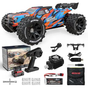 BEZGAR HP141S Fast RC Cars 50MPH - 1:14 Scale Remote Control Cars for Adults, RC Trucks 4x4 Offroad Waterproof, RC Monster Trucks, Hobby Off Road RC Electric Car, Brushless RC Cars for Adults