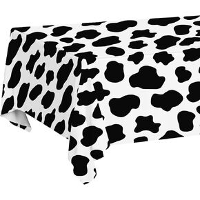 PHOGARY Cow Print Party Tablecloth (3pcs), Farm Animal Theme Barnyard Party Supplies for Picnics Disposable Plastic Rectangular Table Cover Baby Shower Kids Boys Girls Birthday