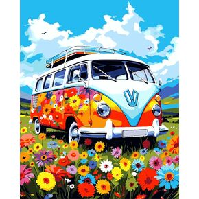 ANBLUB Cat Paint by Numbers Kits, Cat Paint by Numbers Kits for Adults with Paintbrushes, Animal Painting by Numbers Sunflower for Living Room Decor Gift 16x20 Inch
