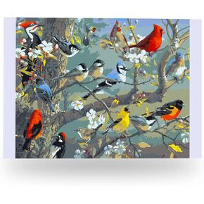Ledgebay DIY Paint by Numbers Kit for Adults Unframed Canvas: Beginner to Advanced Paint by Numbers Kit Kits Include Acrylic Paint set 4 Brushes & Tabletop Easel -(Northwoods Retreat 16"x20" Unframed)