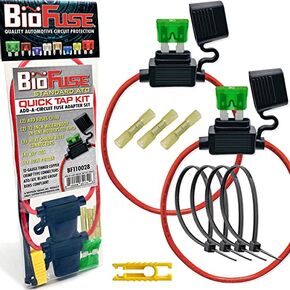 12 AWG 12V Standard ATO in-Line Quick TAP KIT: 2 Waterproof Car Fuse Holders, 2 Regular 30A fuses, 3 Heat Shrink Butt Connectors (Crimp Type), 4 Ties, Puller (Blade Group: ATO, ATC, ATS, APR)