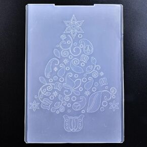 DDOUJOY Merry Christmas Tree Flowers Leaves Star Background Plastic Embossing Folders for Card Making Scrapbooking and Other Paper Crafts 2101039