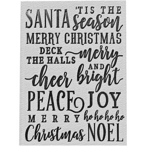Plastic Embossing Folder (4-1/8''x5-13/16'' | Merry Christmas Words) Paper Crafts Plastic Textured Impressions for Card Making Scrapbooking