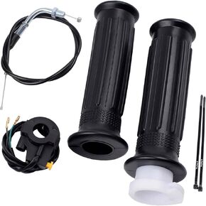 Twist Throttle Handle Grip Assembly + 36" Throttle Cable with Kill Switch Set for 7/8" 22mm Handlebar 49cc 50cc 80cc 100cc Engine Gas Scooter Motor Motorized Bicycle Push Bike Parts