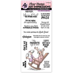 Art Impressions Laugh Lines Clear Stamp - Rock On