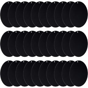 PATIKIL Acrylic Circle Blanks 3 Inch, 32 Pack Round Clear Disc Ornaments with Hole for DIY Keychain Project Crafting, Black