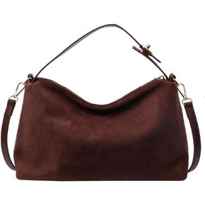 Slouchy Tote Bag Women Faux Suede Crossbody Bag Crescent Shoulder Bag Hobo Purse Travel Work Bag College Handbag