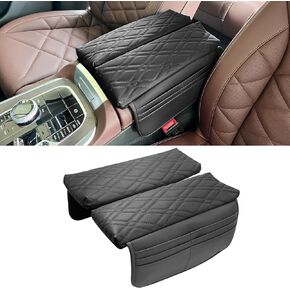 Jaronx Compatible with BMW Center Console Cover w/Storage Pockets X5 2019-2023/X6 2020-2023/X7 2019-2021,Leather Armrest Cover for BMW Console Cover Cushion, X5 G05 X6 G06 X7 G07 Accessories