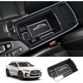 LUWU 2023 Infiniti QX50 QX55 منظم وحدة التحكم المركزية منظم مسند الذراع 2018-2023 QX50 وحدة تخزين وحدة التحكم المركزية صينية إدراج 2022-2023 QX55 مسند الذراع 2023 ملحقات إنفينيتي (أبيض) in Kuwait