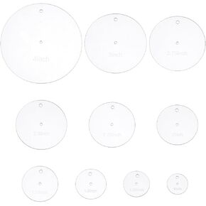 BENECREAT 10 Sizes Acrylic Quilting Template, Flat Round Creative Stitching Templates Transparent Quilt Ruler for DIY Hand Patchwork, Machine Quilting, Sewing Needlework Craft