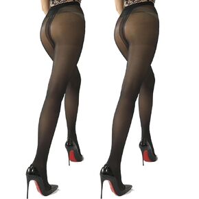 Two pairs of 15D Women's Ultra-thin Silk Pantyhose Spring, Summer and Autumn Thin Silk Stockings Anti-hooking Silk Stockings Invisible Exposed Legs Artifact Pantyhose (Black Traceless T-file)