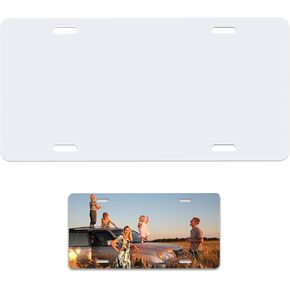 Sublimation License Plate Blanks for Custom Design Work,Heat Thermal Transfer Sheet DIY Picture Sublimation Blank,Metal Aluminum Automotive License Plate Plates Tag(0.45mm) (Black)