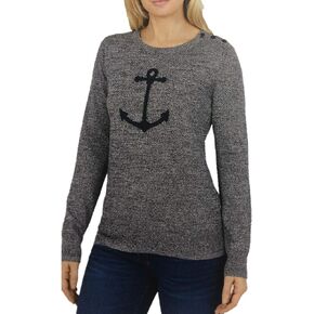 Nautica Women's Anchor Intarsia Pullover Sweater