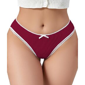 Hibluco Lace Trim Underwear For Women Soft Hipster Panties Sexy Bikinis Ladies