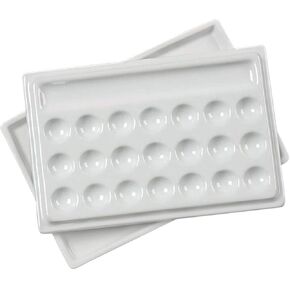 Jack Richeson 22 Well Porcelain Palette with Lid, Large