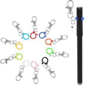 10 Pcs Silicone Pen Clip with Lobster Clasp, Pen Holder Badge Reel Clips, Badge Pen Holder Badge Reel Accessories