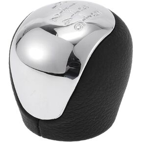 6 Speed Manual Gear Shifter Knob for Hyundai Elantra 08-09 / Front Stick Shifter Lever Knob/Durable Plastic Faux Leather / 1 Pcs Black Silver Tone