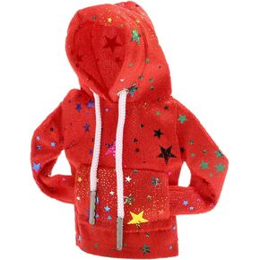 Universal Shift Knob Cover Reflective Stars Pattern Gearstick Hoodie Shifter Lever Knob Hoodie for Car RV Truck SUV Fabric Red