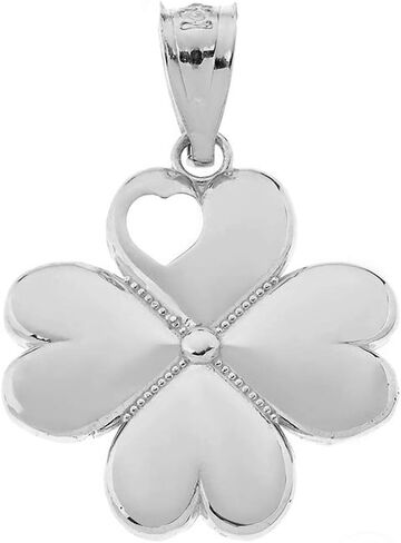 Claddagh Gold Elegant 925 Sterling Silver Irish Luck 4-Leaf Heart Clover Charm Pendant in Saudi Arabia