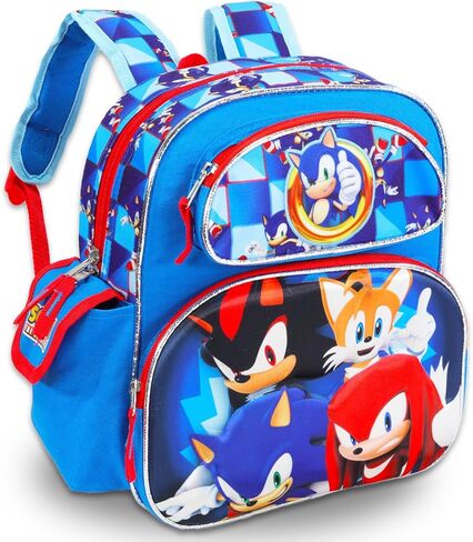 Sonic the Hedgehog Mini Backpack for Kids - Bundle with 12" Sonic Backpack Plus Stickers, Water Bottle, More | Sonic Backpack Small for Boys in Saudi Arabia