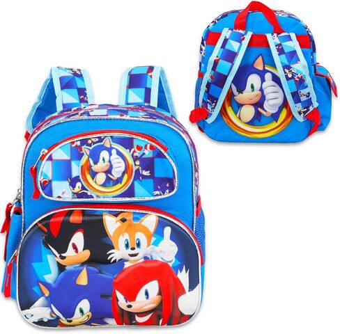 Sonic the Hedgehog Mini Backpack for Kids - Bundle with 12" Sonic Backpack Plus Stickers, Water Bottle, More | Sonic Backpack Small for Boys in Saudi Arabia