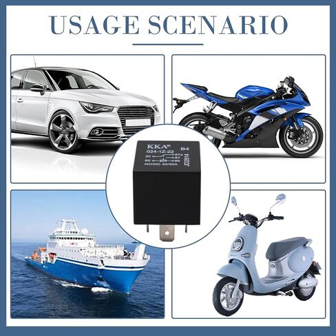 ZKFAR 4 قطع مرحل السيارة، 12 فولت 5 دبوس مقاوم للماء، لبدء تشغيل إشارة الانعطاف الخفيفة، قطع غيار عالمية لمعظم السيارات (أسود) in Kuwait