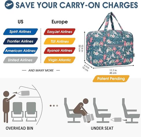 Travel Duffel Bags for Women & Girls - 25L Waterproof Gym Bag, Laptop Carry-On Luggage, Weekend Travel Organizer in Saudi Arabia