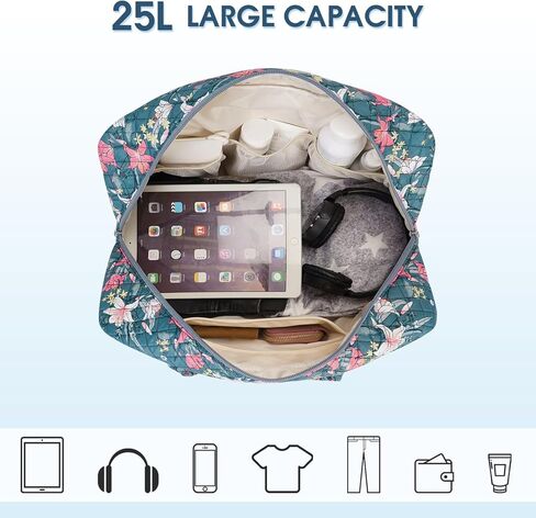 Travel Duffel Bags for Women & Girls - 25L Waterproof Gym Bag, Laptop Carry-On Luggage, Weekend Travel Organizer in Saudi Arabia