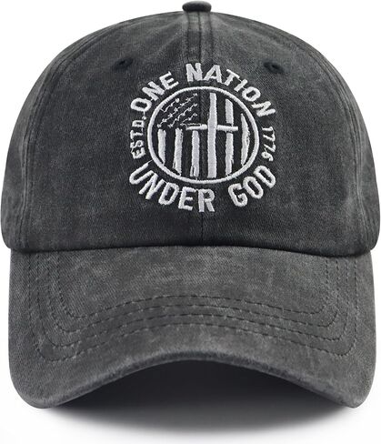 One Nation Under God Hats for Men Women, Adjustable Cotton Christian Est. 1776 Baseball Cap in Saudi Arabia