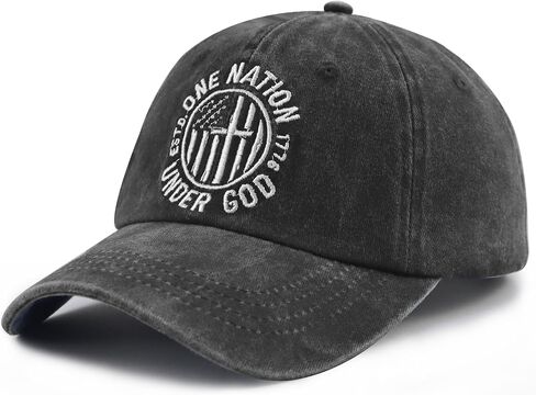 One Nation Under God Hats for Men Women, Adjustable Cotton Christian Est. 1776 Baseball Cap in Saudi Arabia