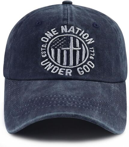 One Nation Under God Hats for Men Women, Adjustable Cotton Christian Est. 1776 Baseball Cap in Saudi Arabia