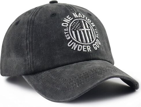 One Nation Under God Hats for Men Women, Adjustable Cotton Christian Est. 1776 Baseball Cap in Saudi Arabia