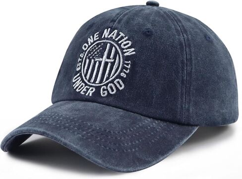 One Nation Under God Hats for Men Women, Adjustable Cotton Christian Est. 1776 Baseball Cap in Saudi Arabia