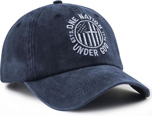 One Nation Under God Hats for Men Women, Adjustable Cotton Christian Est. 1776 Baseball Cap in Saudi Arabia