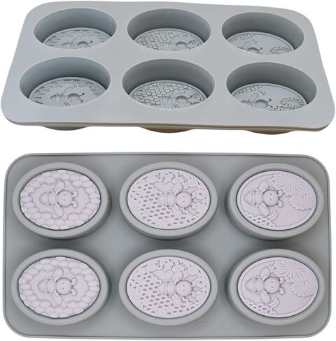 قالب سيليكون مكون من 6 تجاويف - قرص عسل ثلاثي الأبعاد (قالب كعكة الحمم البركانية المنصهرة، حلوى تذوب الحلوى، صابون) - فرن، آمن للفريزر (قنابل الحمام، ألواح اللوشن) - درجة الغذاء in Kuwait