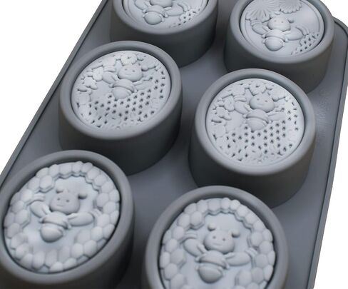 قالب سيليكون مكون من 6 تجاويف - قرص عسل ثلاثي الأبعاد (قالب كعكة الحمم البركانية المنصهرة، حلوى تذوب الحلوى، صابون) - فرن، آمن للفريزر (قنابل الحمام، ألواح اللوشن) - درجة الغذاء in Kuwait