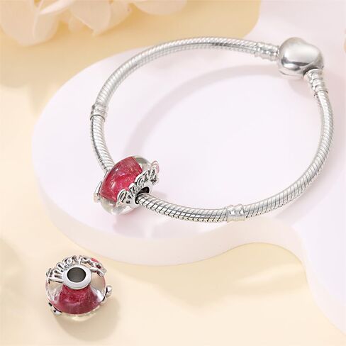 Pandach Murano Glass 925 Sterling Silver Charms for Bracelets Colour Changing Beads for Women Jewelry Gifts in Kuwait
