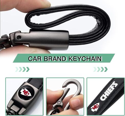 5pcsCar Key Chain with tire stem cap, Car Key Fob car dust Cap combination set, Key chain Key Ring accessories - chiefs-black in Saudi Arabia
