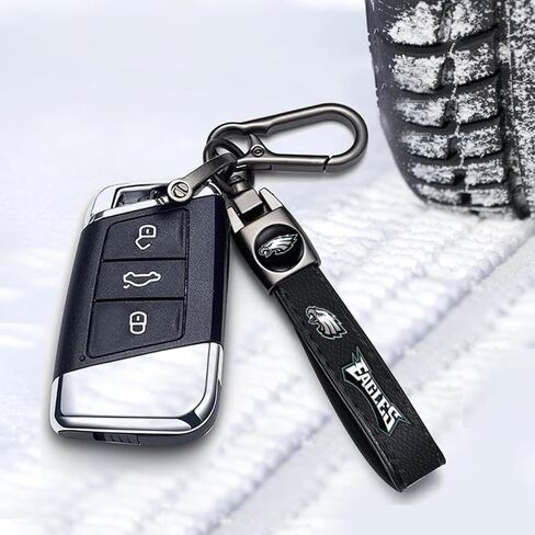 5pcsCar Key Chain with tire stem cap, Car Key Fob car dust Cap combination set, Key chain Key Ring accessories - chiefs-black in Saudi Arabia