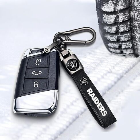 5pcsCar Key Chain with tire stem cap, Car Key Fob car dust Cap combination set, Key chain Key Ring accessories - chiefs-black in Saudi Arabia