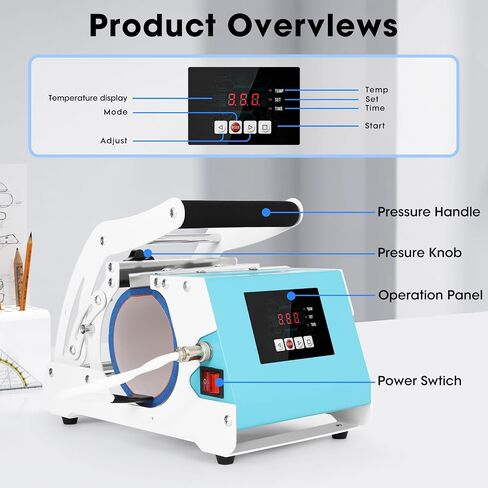 40oz Tumbler Press Machine, Sublimation Infusible Ink Tumbler Heat Press, Mug Printing Machine with Digital Temperature Control, Perfect for DIY Crafts and Gifts (40oz Tumbler Heat Press) in Saudi Arabia