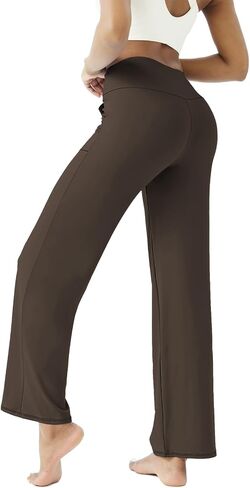 FireSwan Wide Leg Yoga Pants Women Stretch Dress Lounge Pants with Pockets High Waisted Loose Casual Pants in Kuwait