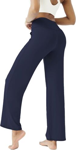 FireSwan Wide Leg Yoga Pants Women Stretch Dress Lounge Pants with Pockets High Waisted Loose Casual Pants in Kuwait