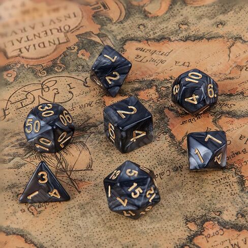 DND Dice Sets(35pieces) with Black Pockets, Complete Flash-Colors polyhedral Dice Sets of D4 D6 D8 D10 D% D12 D20 Great for Dungeons and Dragons RPG MTG Rolel Playing Table Games in Saudi Arabia