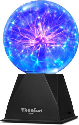 Theefun Plasma Ball: 6 Inch Plasma Globe Touch & Sound Sensitive Plasma Ball Lamp Electric Ball Lightning Novelty Light for Parties, Home, Prop, Room Decoration, Christmas Gifts in Kuwait