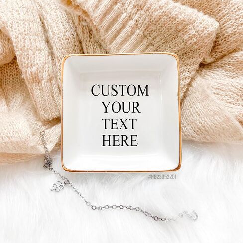 HatafaFurni Daughter Gift From Mom, Ring Dish For Girl Daughter, White Ceramic Jewelry Dish, Personalized Trinket Tray, Mother And Daughter, Wedding Gift, Graduation Birthday Gift in Saudi Arabia